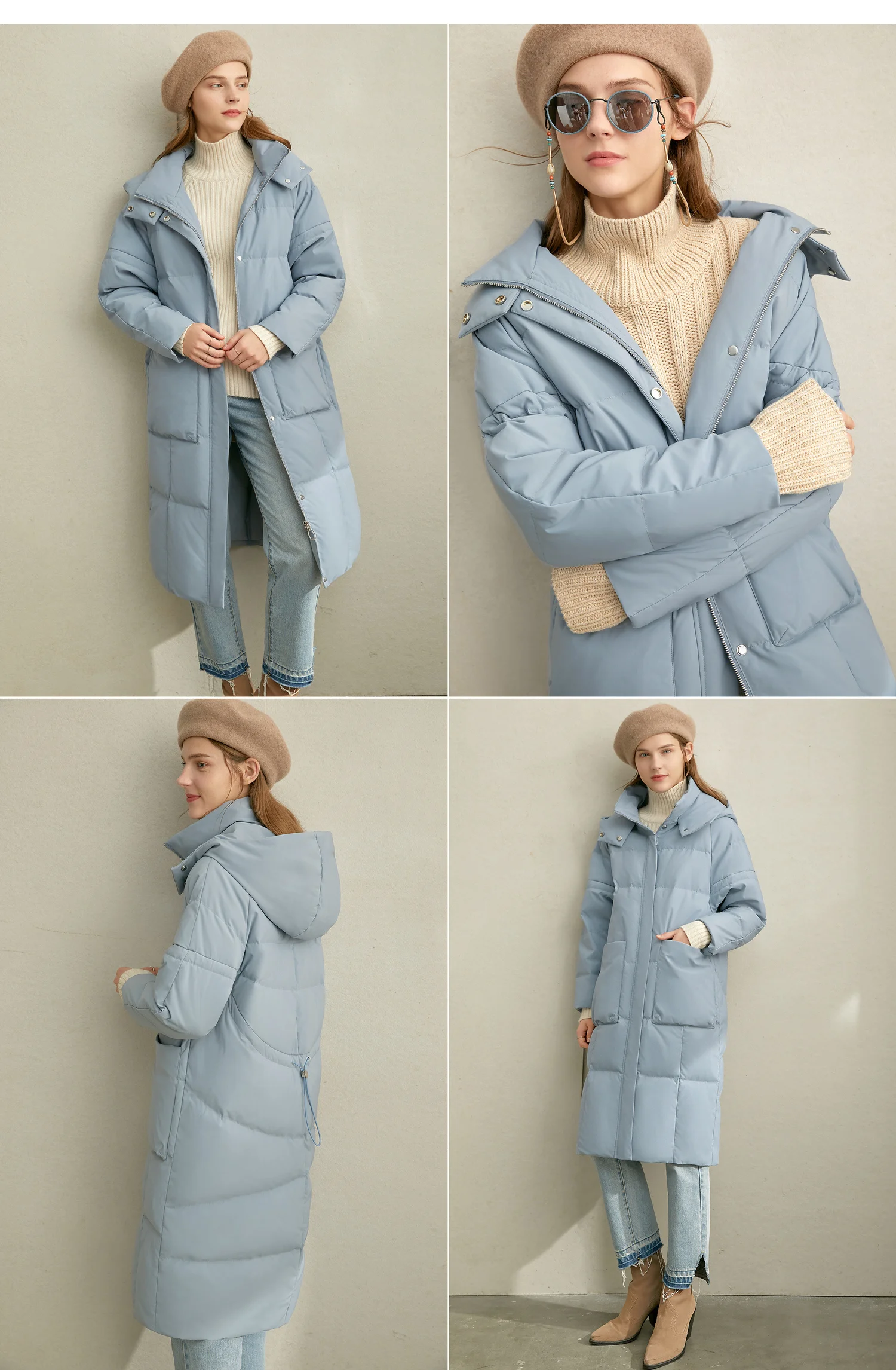 Amii корейской утки из мультфильма пуховик длинный пуховик женская новая зимняя пальто длиной по колена с капюшоном теплые сапоги в молодежном куртка