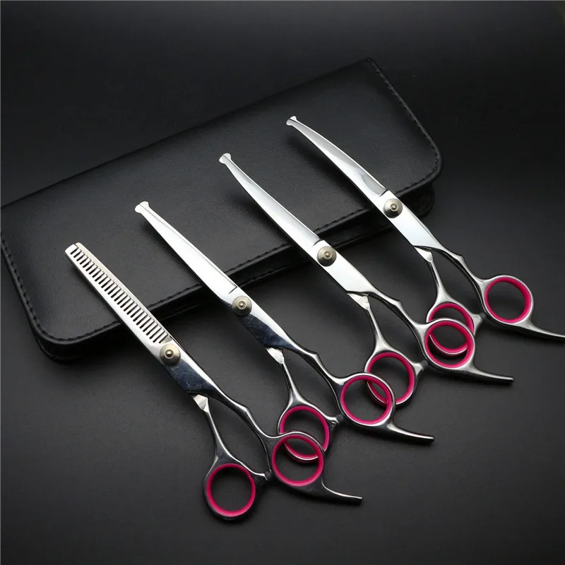 Stainless Steel Pet Dogs Grooming Scissors Up Down Curved Shears Sharp Edge Animals Cat Hair Cutting Barber Tools Kit |
