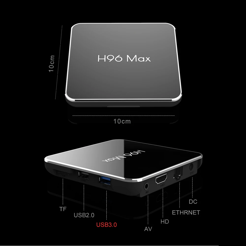 H96 MAX X2 4K медиаплеер H.265 Amlogic S905X2 Android tv Box Android 9,0 Mart телеприставка для IP ТВ Поддержка голосового управления