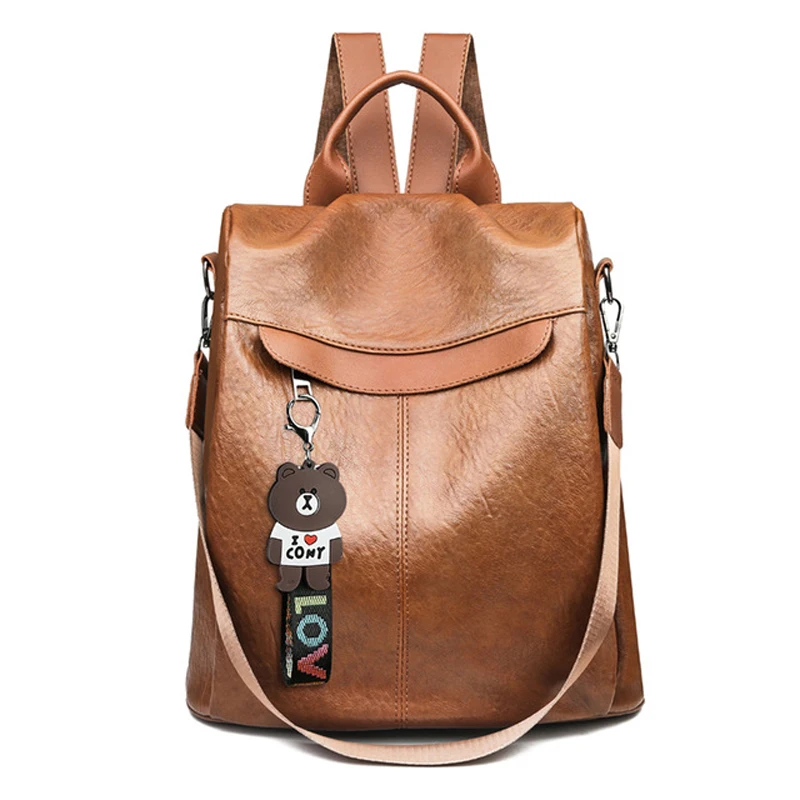 

2020 New Anti Theft Women Backpacks Multifunction Female PU Leather Backpack for Teenage Girls School Bag Sac a Dos mochila