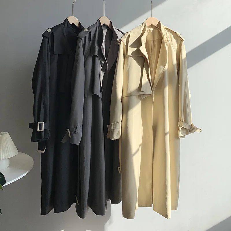 

Fashion Women Trench Coat Long Double-Breasted Trench Coats Korean Design 2020 Women'S Autumn Plus Size Long Coats Windbreaker