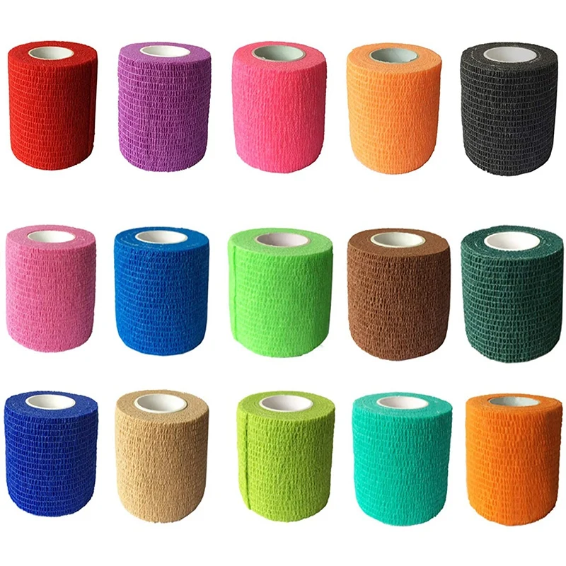 

New Sale Self Adhesive Bandage Assorted Color Breathable Cohesive Bandage Wrap for Stretch Athletic, Sports, Wrist, Ankle