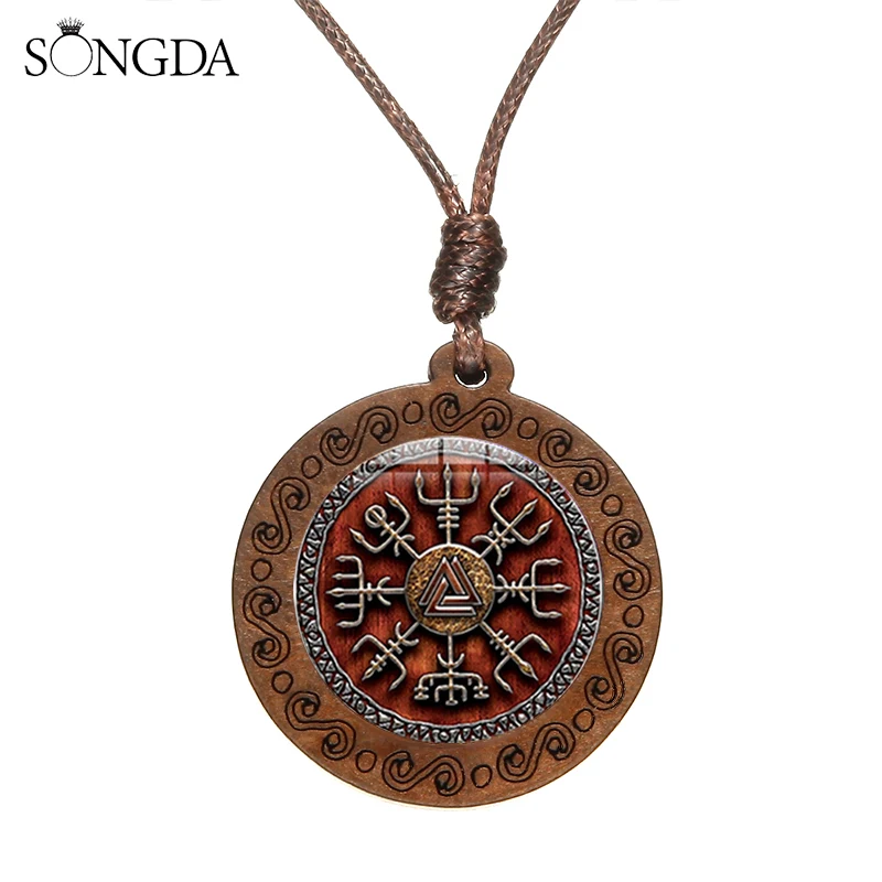 Ожерелье-Компас викингов исландский вегвизирский шлем в рунической круглой