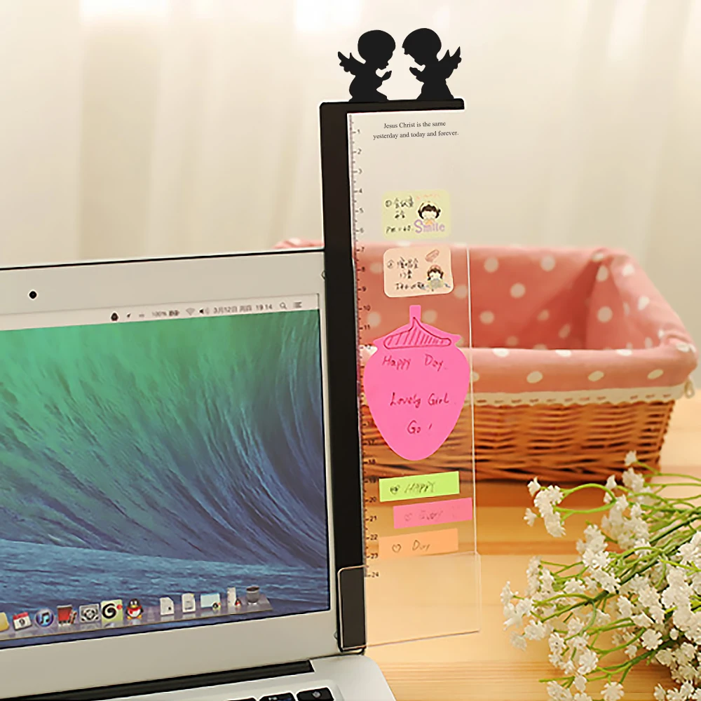 2PCS Computer Moniter Side Memo Pad Transparent Adhesive Board Monitor Carry Message Sticker Office PC Note Holders Tools | Дом и сад