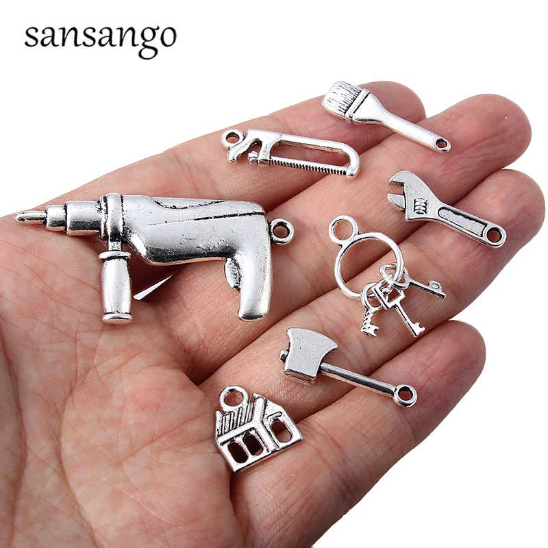 DIY Подвески для изготовления украшений из сплава цинка античные посеребренные