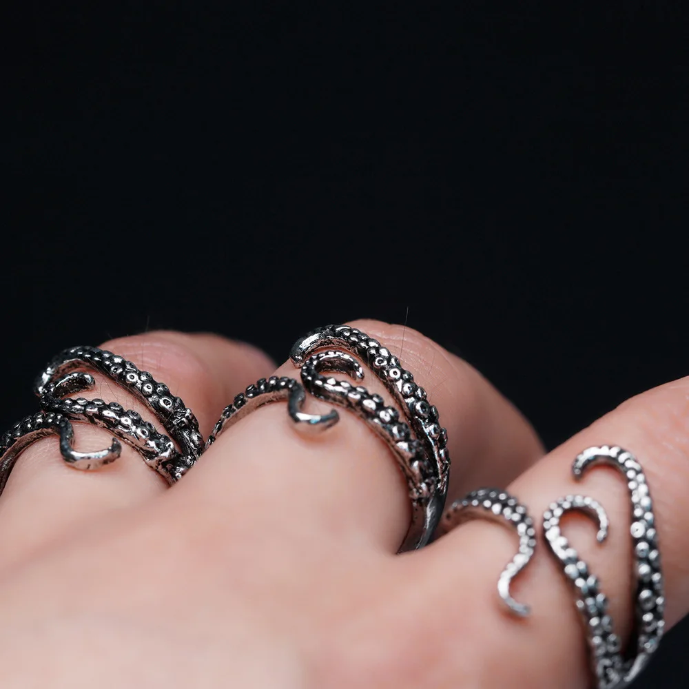 Модное мужское кольцо серебристого и золотого цвета кольца осьминога в