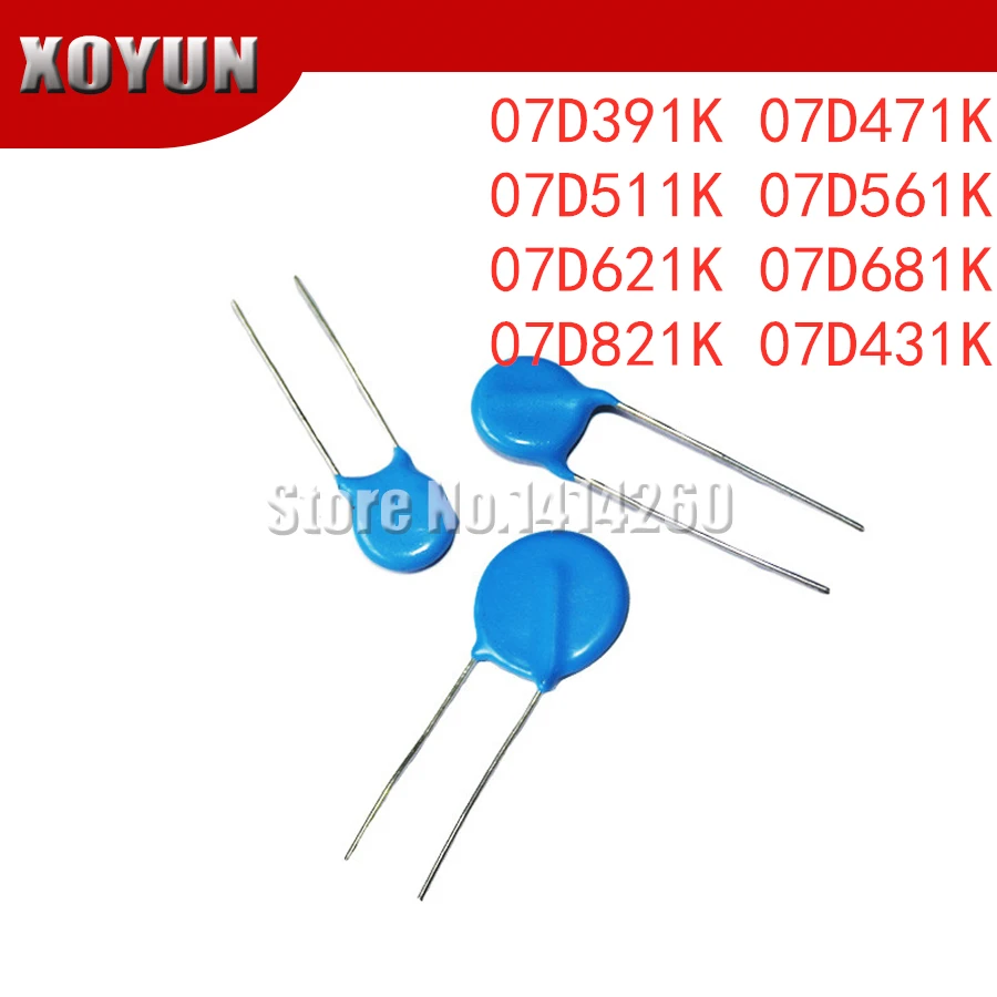 50 шт./лот 07D391K 07D471K 07D511K 07D561K 07D621K 07D681K 07D821K 07D431K пьезорезистор|Резисторы| |