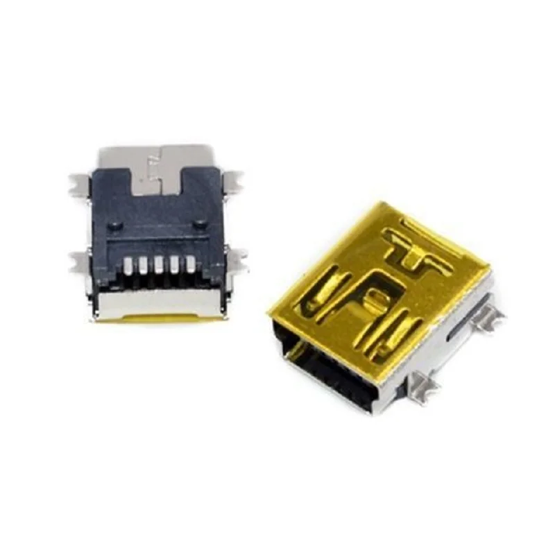 

20PCS/LOT Mini USB 5pin Female Socket Connector 4 foot for Tail Charging Mobile Phone