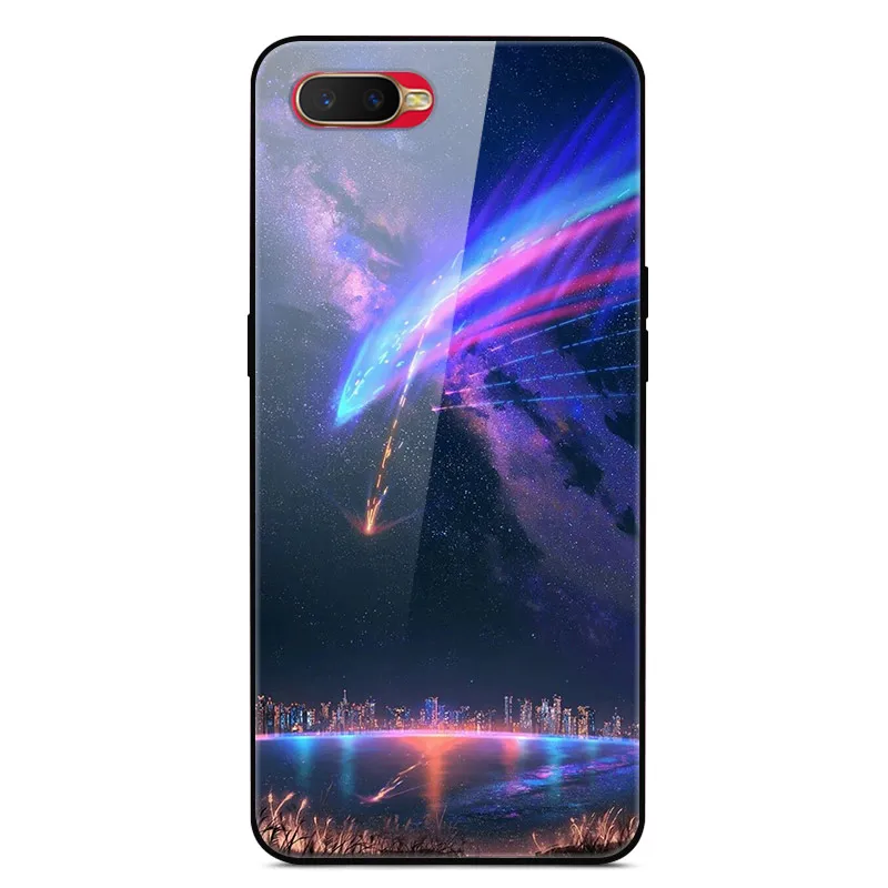 1 Для OPPO RX17 Neo чехол из закаленного стекла силиконовый бампер жесткая стеклянная задняя крышка для OPPO RX 17 Neo чехол Funda RX17 Neo RX17Neo - Цвет: 1