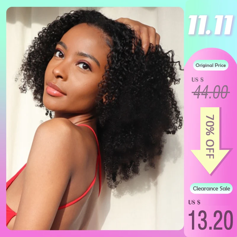 

Kinky Curly Clip In Hair Extensions 100% Human Hair Afro Curly Remy Brazilian Hair Extensions Remy Natural Hair 100 Grams 8Pcs