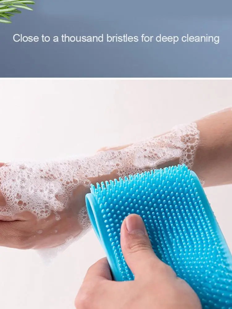 

Silicone Rubbing Brush Bath Silicone Cleaning Brush Double-sided Body Massage Exfoliating Bath Rubbing Back Rubbing Towel