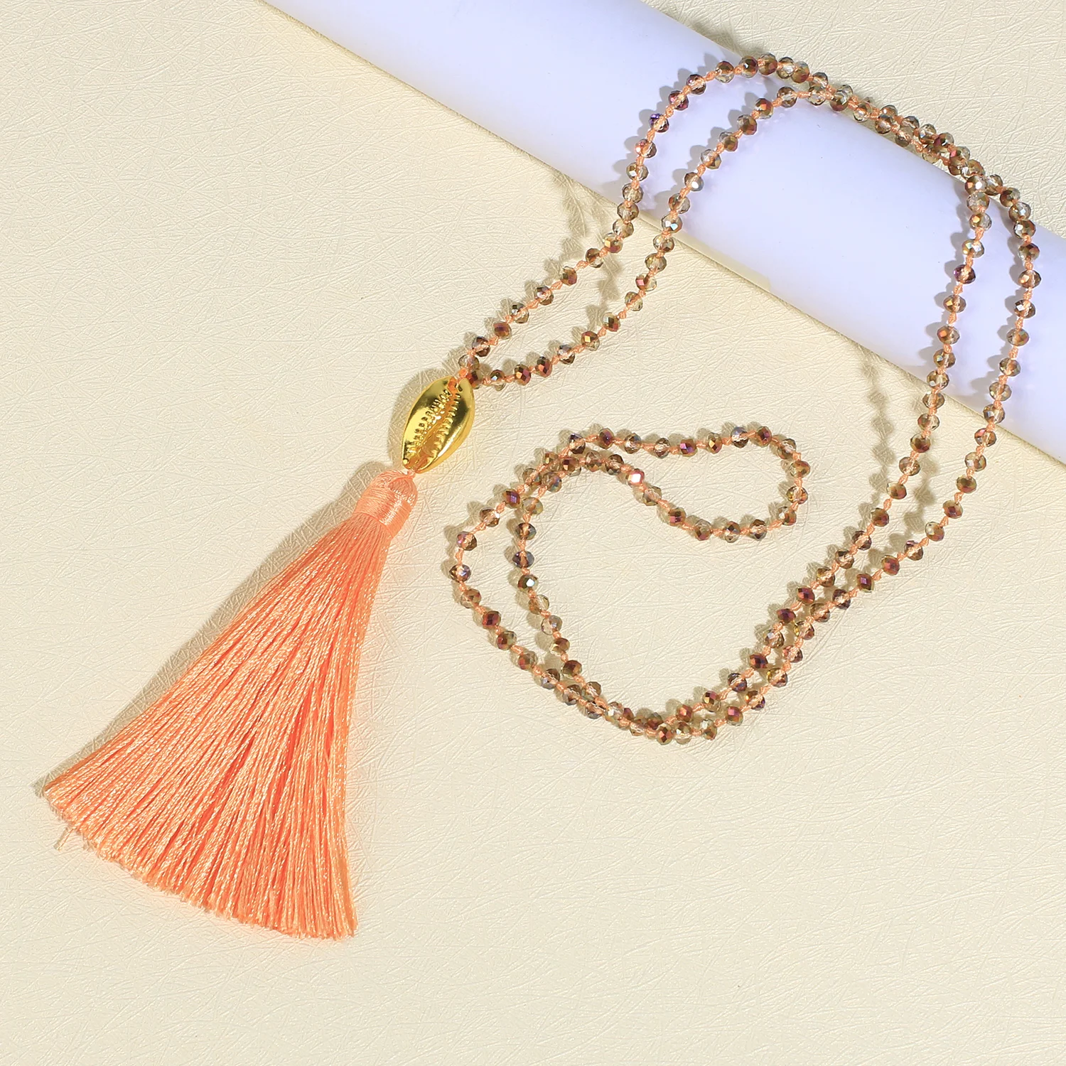 

KELITCH Shell Pendant Necklaces Beaded Patchwork Friends Korean Fashion Wholesale Slytherin Retro Long Tassel Aros vintag