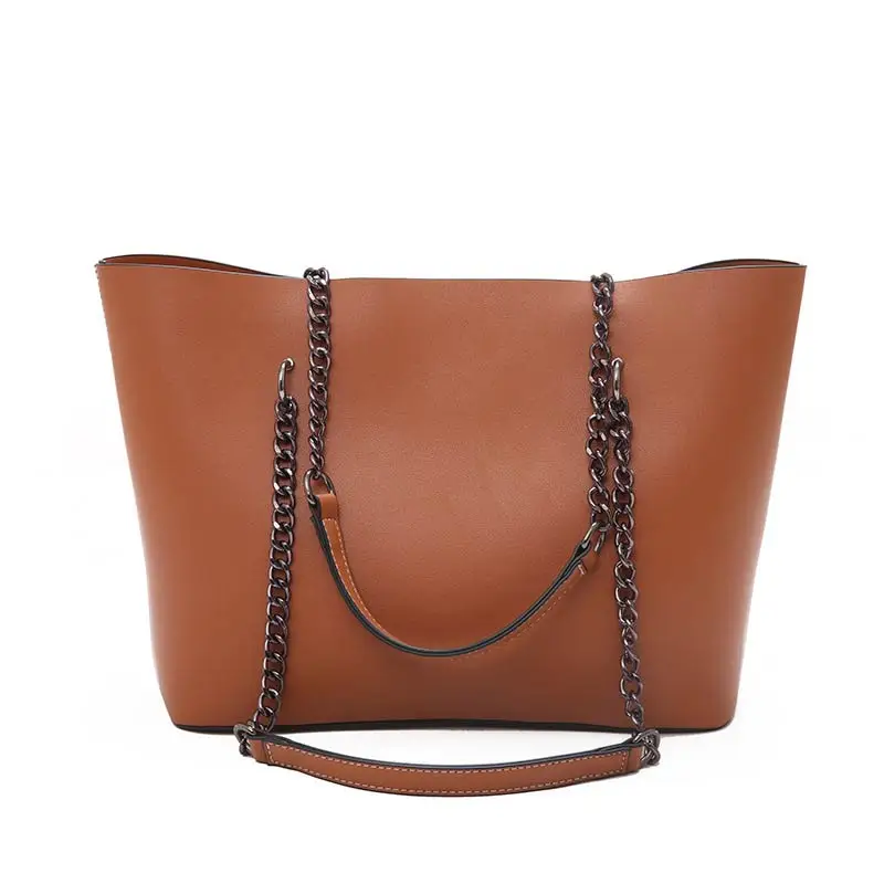 

Fashion Casual Chain Tote Bag Women High Quality PU Leather Shoulder Bag Female Famous Brand Handbag Lady Vintage Shopping Bags