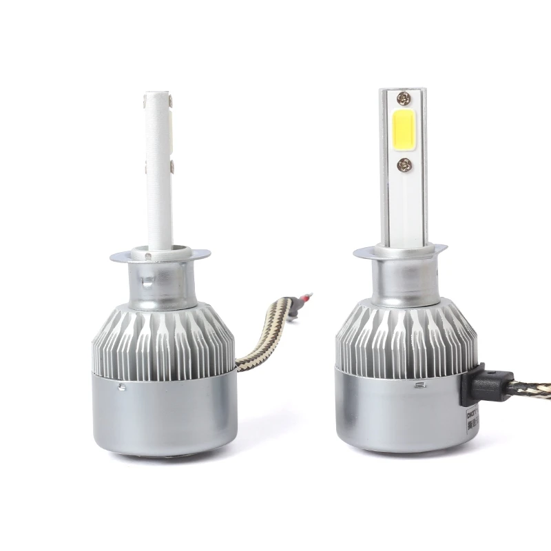 

New 2pcs C6 LED Car Headlight Kit COB H1 36W 7600LM White Light Bulbs