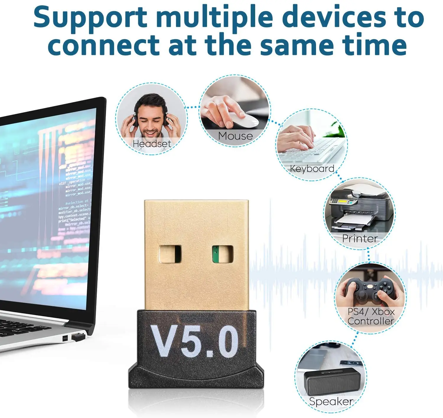 Bluetooth адаптер V5.0 для ПК и ноутбуков Win10/8 1/8/7/XP/Vista|Беспроводные адаптеры| |