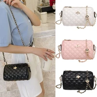 2021 fashion barrel shaped pink bag designer luxury small bee purse quilted pu crossbody bag girls shoulder bag chain sac