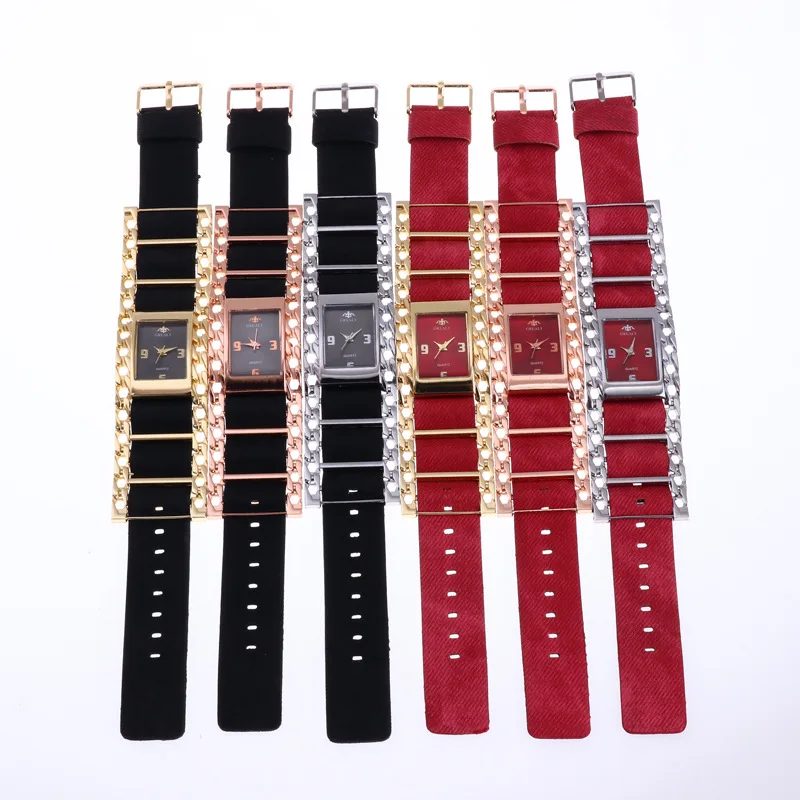 

2020 Top Brand Fashion Leather Women's Watch Rectangular Casual CreativeLadies Watch Female Clock Reloj Mujer montre femme saati