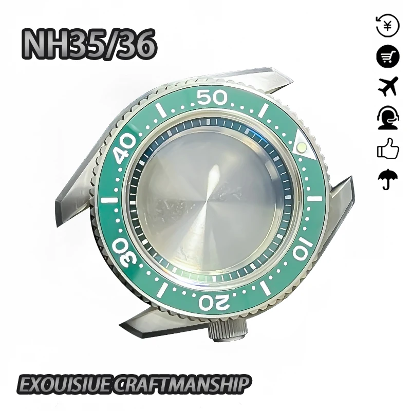

Heimdallr Watch Case Master MM Sapphire Crystal Titanium Watch Part Ceramic Bezel Insert Cover for NH35 NH36 Automatic Movement