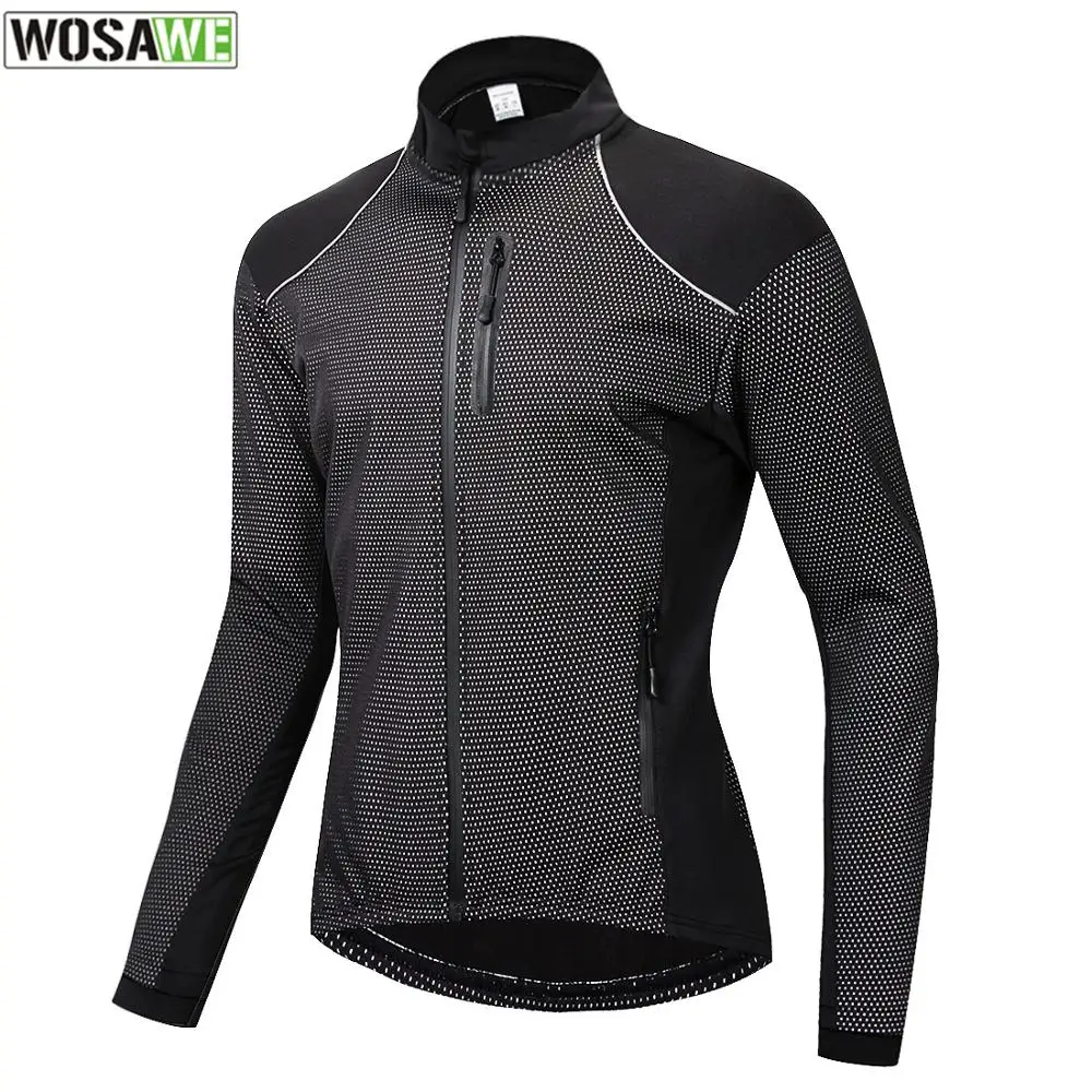 

WOSAWE Winter Men's Cycling Motorcycle Jackets Thin Thermal Fleece Warm Waterproof Bike Windbreaker Windproof Outdoor Sport Coat