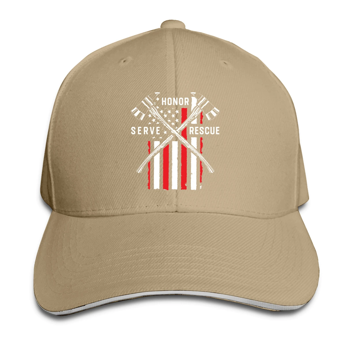 

Firefighter Red Line Flag T men women's Fashionable breathable Sun Caps