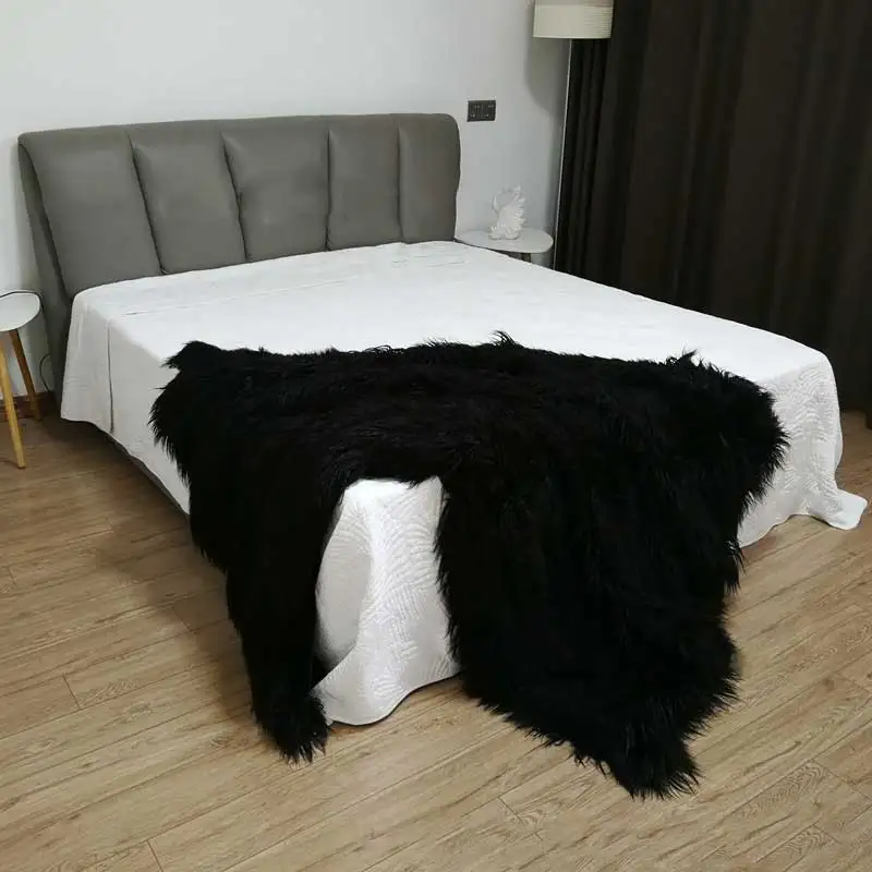 Классическое Европейское одеяло для дивана из искусственного меха, высококачественное искусственное пляжное покрывало из овечьей шерсти, покрывало с пушистым декоративным ковром