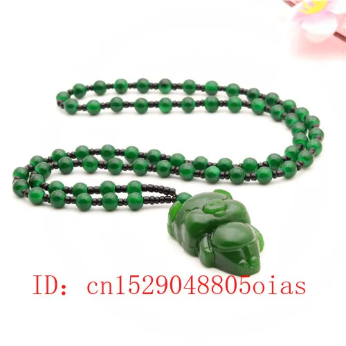 Ожерелье с бусинами из натурального зеленого китайского нефрита в виде милой