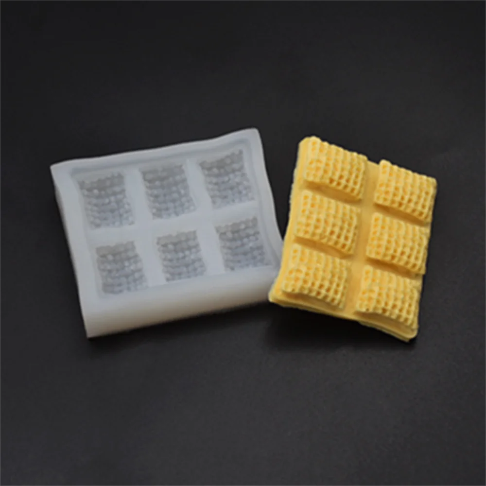3D Ins Simulation Large Waffle Candle Silicone Molds DIY Cookies Croissant Donut Handmade Making Wax Cake Plaster Mould Baking | Дом и сад