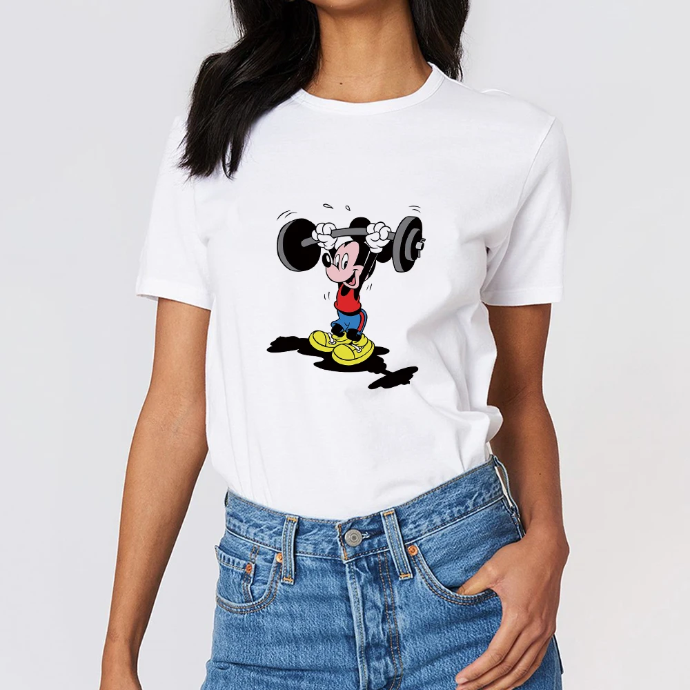 

Disney Tees Woman T-shirt Funny Mickey Mouse Print Summer 2021 Clothes Ropa Aesthetic Soft Girl Fashion T Shirt 90s Harajuku