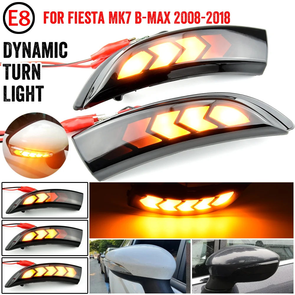 

2 шт., Светодиодные поворотники для Ford Fiesta Mk7 2008-2017 Ford B-Max 2012-2017