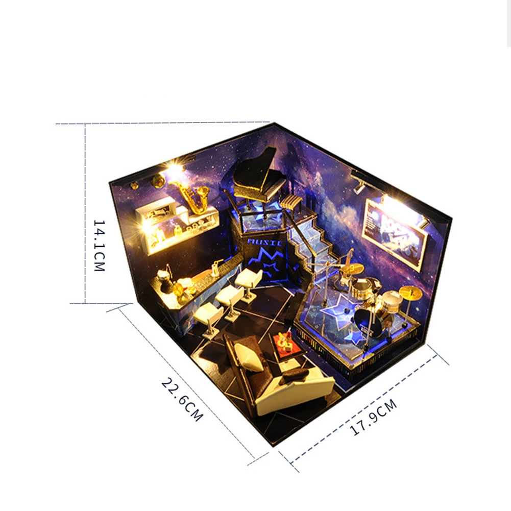 

3D Wooden Diy Mini Dollhouse Assembling Toy With Dust Cover Decor Present Casa Doll House