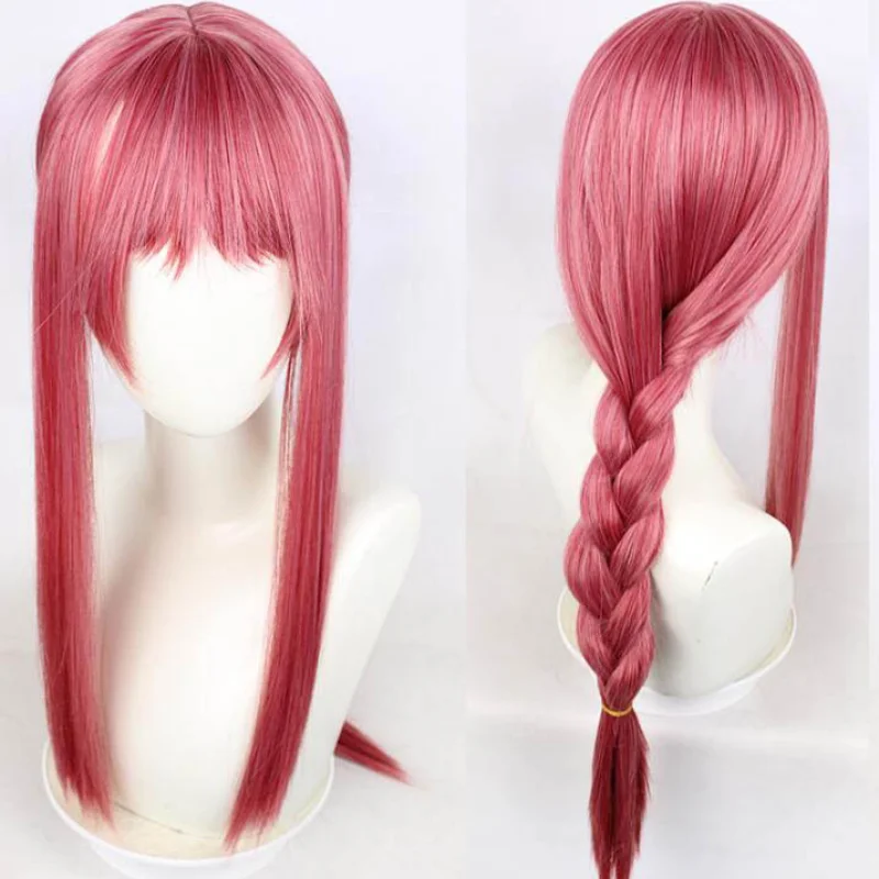 

Anime 70cm Chainsaw Man Makima Power Cosplay Wigs Red Braided Long Heat Resistant Synthetic Hair Halloween Party Role Play