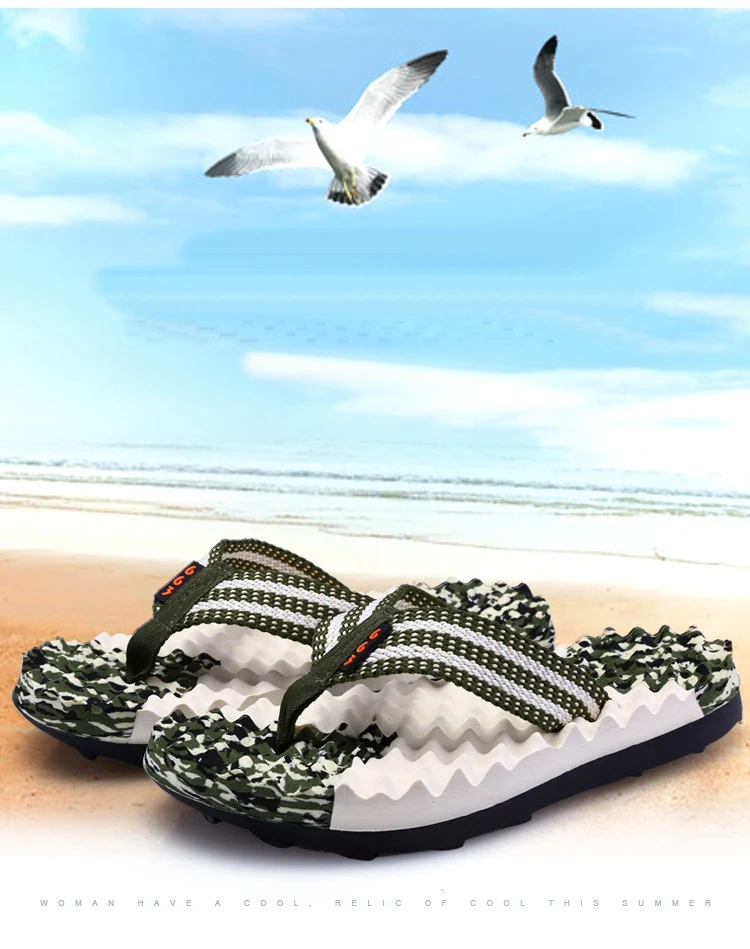 

Big size men slipper massage slippers man flip flops camouflage antiskid moccasins summer beach flip flops Patchwork slip