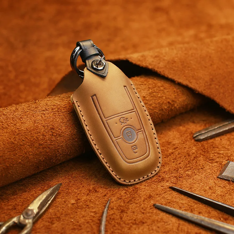 

Leather Car Key Set Bags for Ford Focus Mondeo Edge Auto Accessories Case Cover