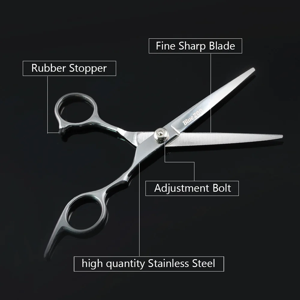 Bluezoo Stainless Steel Barber Shop Beauty Salon Styling Haircut Beard Trim Scissors 17.5cm Hair Cutting Scissor Cases | Красота и