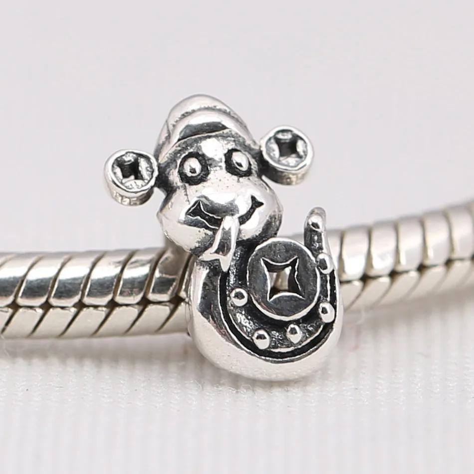 Аутентичные S925 бусины милые золото благосостояние и удача Шарм подходит леди