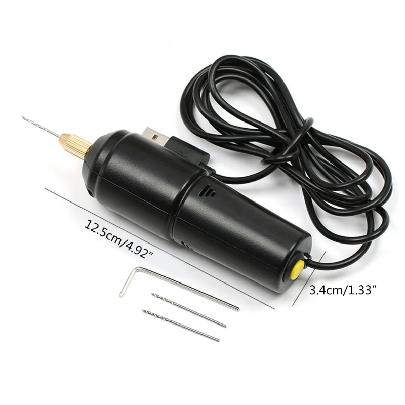 

Handheld Mini Electric Drill for Pearl Epoxy Resin Jewelry Making DIY Wood Crafts Tools with 5V USB Data Cable