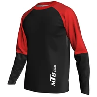 red motocross bicycle dh breathable cycling jerse shirt mountain bike downhill sports wear mtb clothes sleeve ride road top