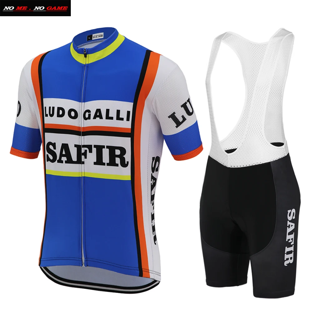 Винтажная велосипедная майка комплект профессиональной команды мужская синяя