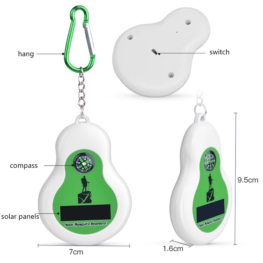 Небольшой и Портативный Открытый Солнечный ультразвуковой репеллент от