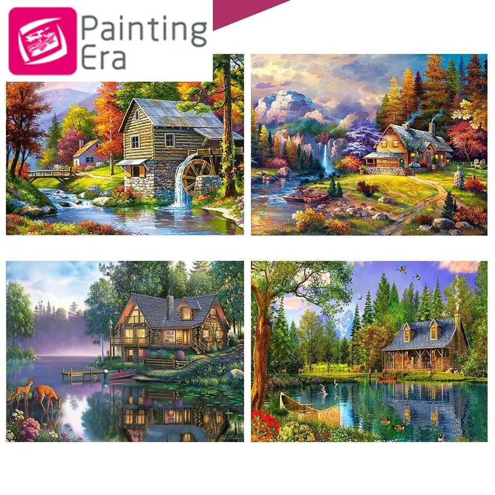 Алмазная вышивка Деревня 2020Era пейзаж алмазная живопись ручной работы крестиком