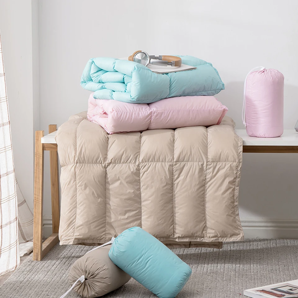 

Одеяло из белого гусиного пуха, мягкое розовое одеяло для дивана, рабочее однотонное теплое зимнее одеяло 90x140 см