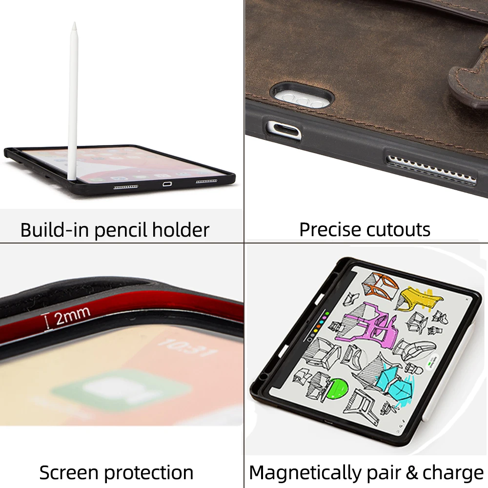 CONTACT'S семейный чехол для iPad 2020 дюйма Pro 12 9 11 дюймов с держателем карандашей из