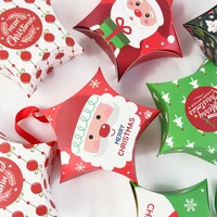 10pcs christmas gift boxes santa claus candy box star shape merry christmas boxes bags for home new year xmas decor kids gifts