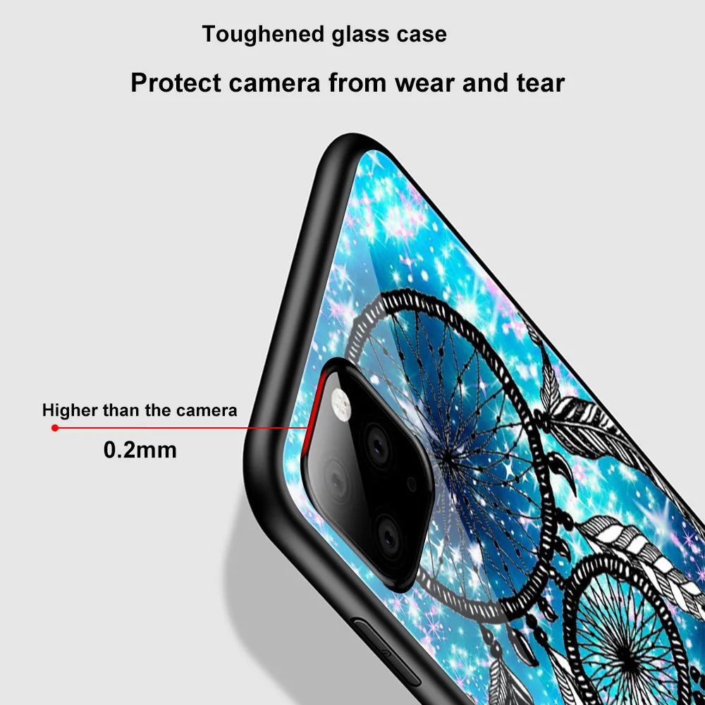 

ciciber fashion dream catcher Case for Iphone 11 case for Iphone 11 Pro XR XS MAX X 7 8 6 6S Plus SE 2020 Tempered Glass Cover