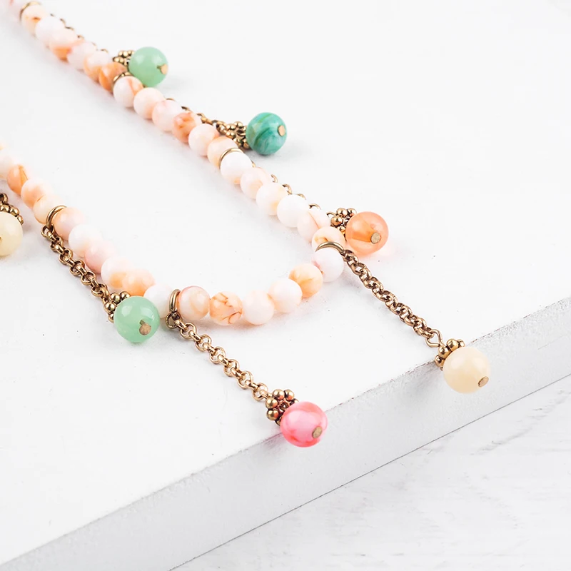 Модный этнический акриловый браслет с бусинами для женщин ручной работы оптовая