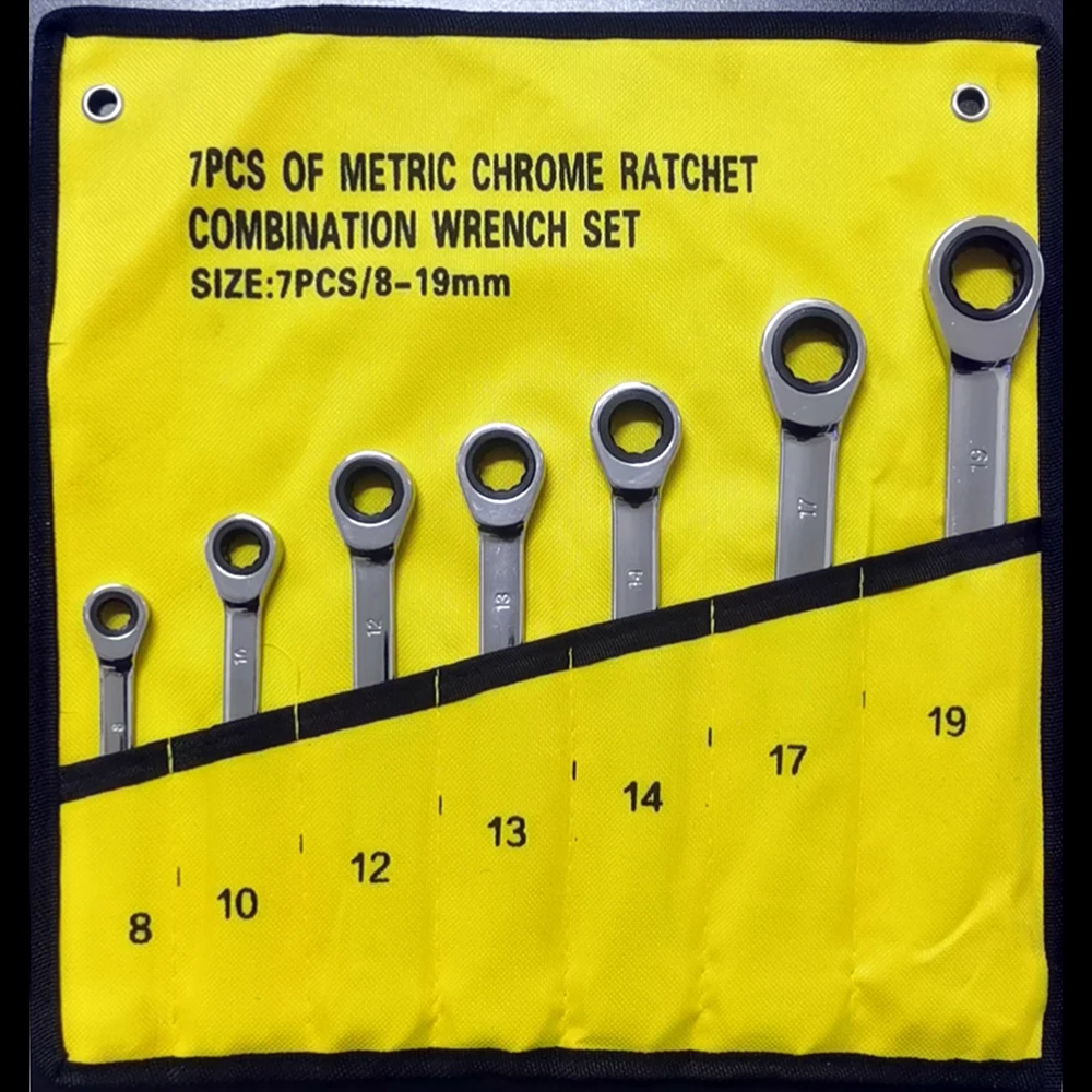 

8-19mm Ratcheting Box Combination Wrenches for Car Repair Ring Spanner Hand Tools A Set of Key
