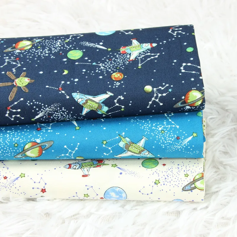 

Half Yard Thicken Cotton Fabric With Sky Moon Print Handmade DIY Bag Garment Cloth 100% Cotton T1226