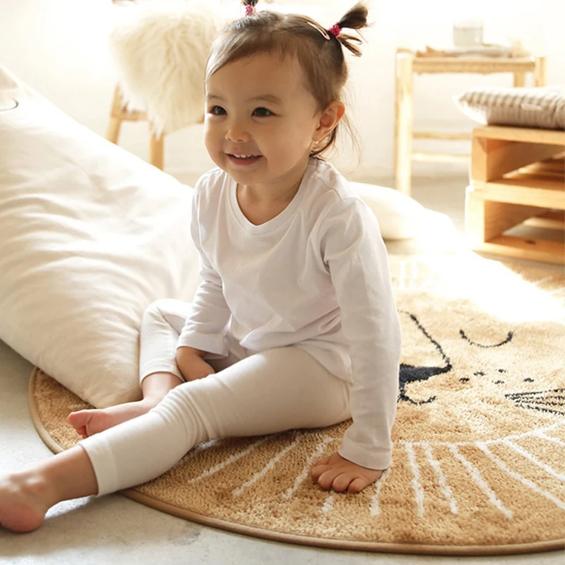 

Baby Play Mats Crawling Carpet Kids Room Floor Rugs Round Cartoon Lion Game Pad Playmat Children Room Decoration