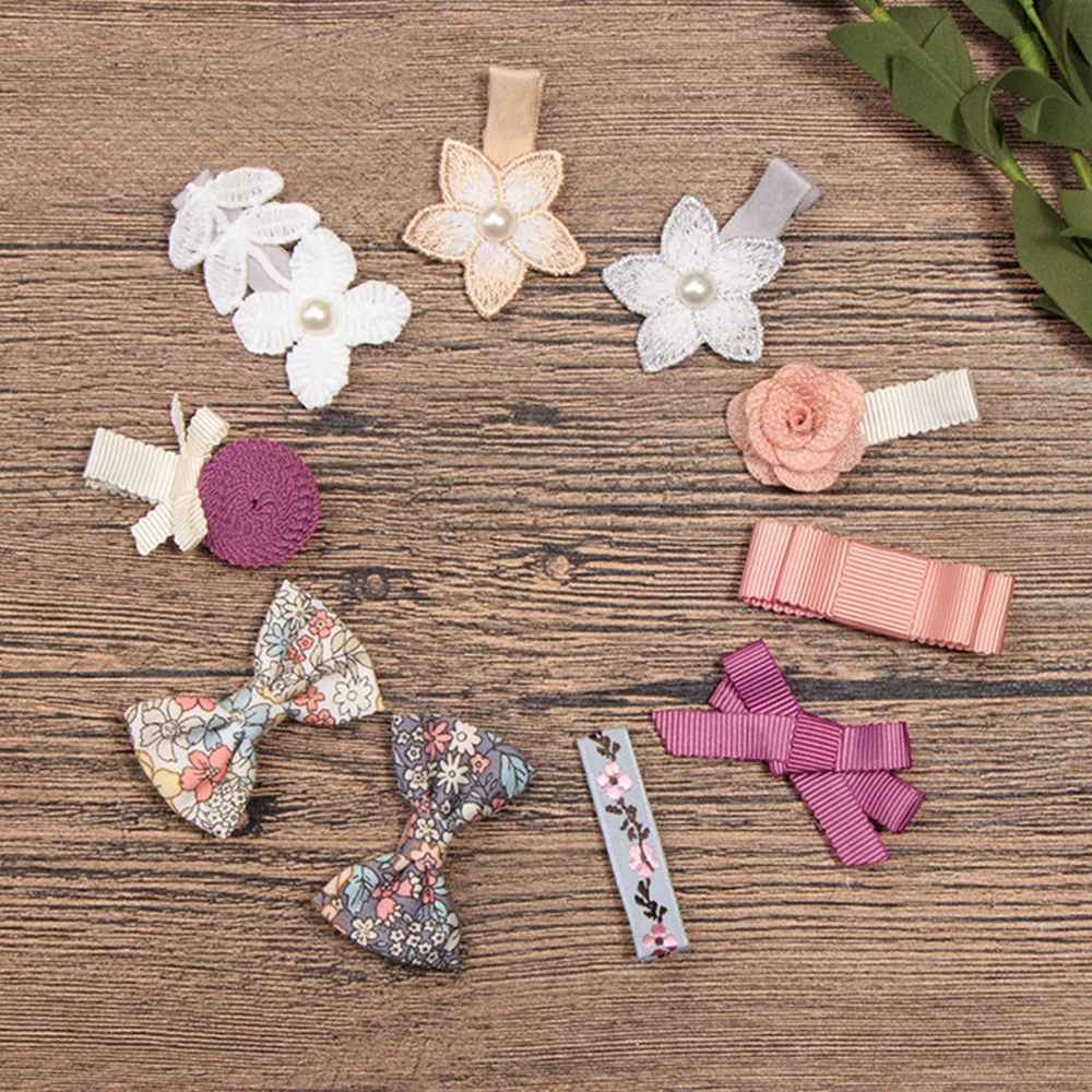 10 цветов печатные заколки для маленьких девочек заколка с бантиком милые