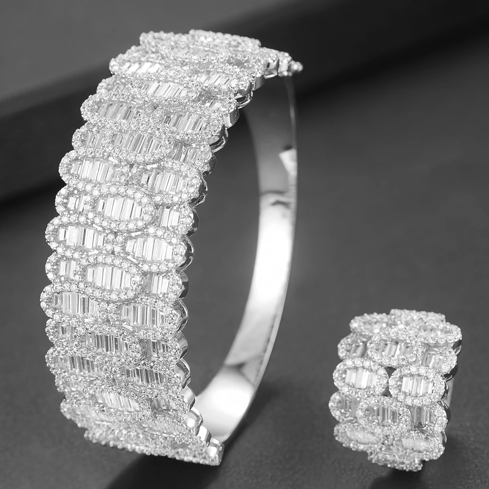 missvikki Luxury finely Gold Bangle Ring Sets for Women Wedding Dubai Bridal aretes de mujer modernos | Украшения и аксессуары